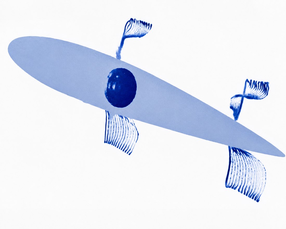 Artistic representation of flow separation around a wing