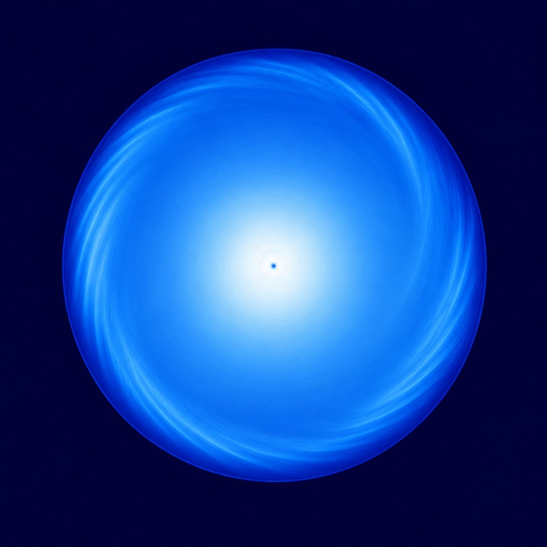 Artistic representation of vortices on a rotating disk imaged by infrared thermography