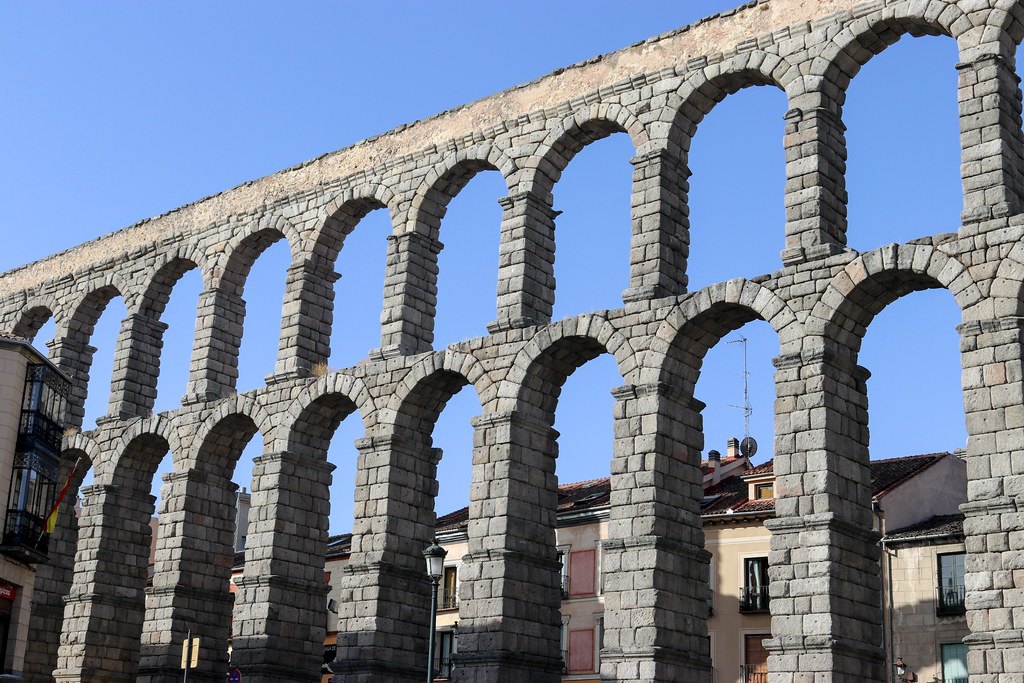 Segovia and its Roman aqueduct, near Madrid